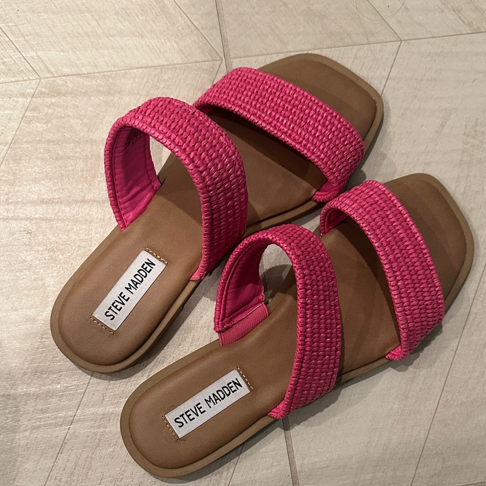 Steve Madden Fuchsia Double Strap Sandals